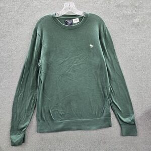 Abercrombie & Fitch Men Sweater M Green Long Sleeve Cotton Pima Pullover‎ Knit